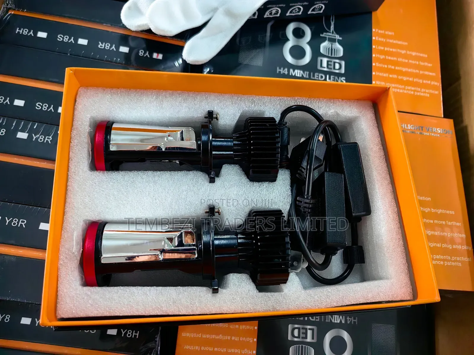 Brand New Y8 H4 Mini LED Projector Headlamp Bulbs Universal Fit