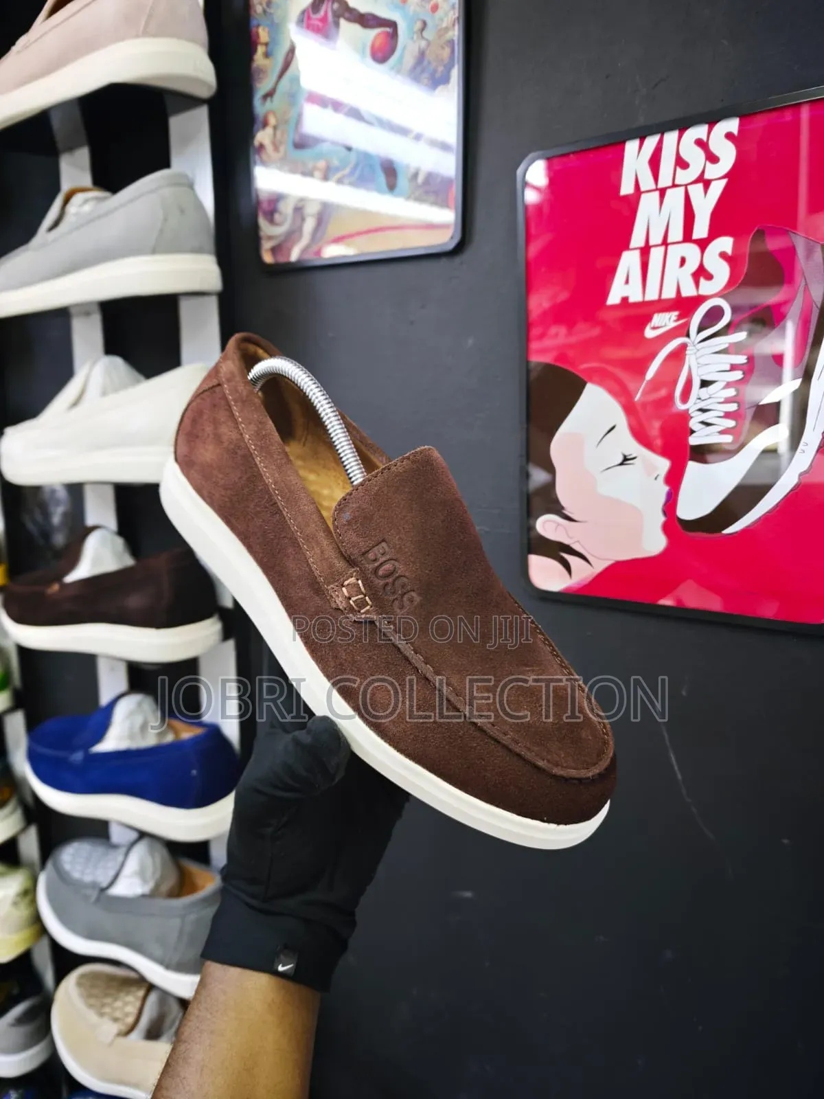 Brown Boss Gum Sole Slip on Suede Loafers