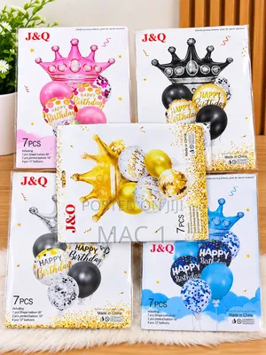 7PCS Happy Birthday Crown Balloon Set