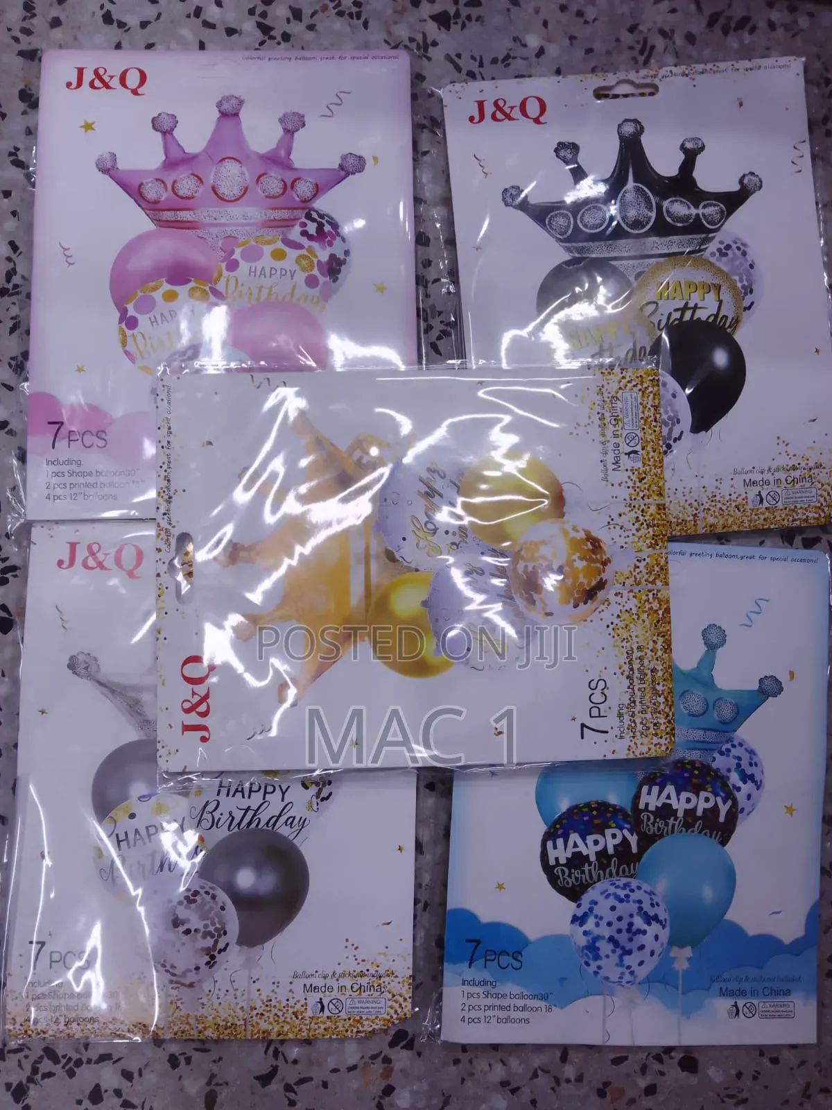 7PCS Happy Birthday Crown Balloon Set
