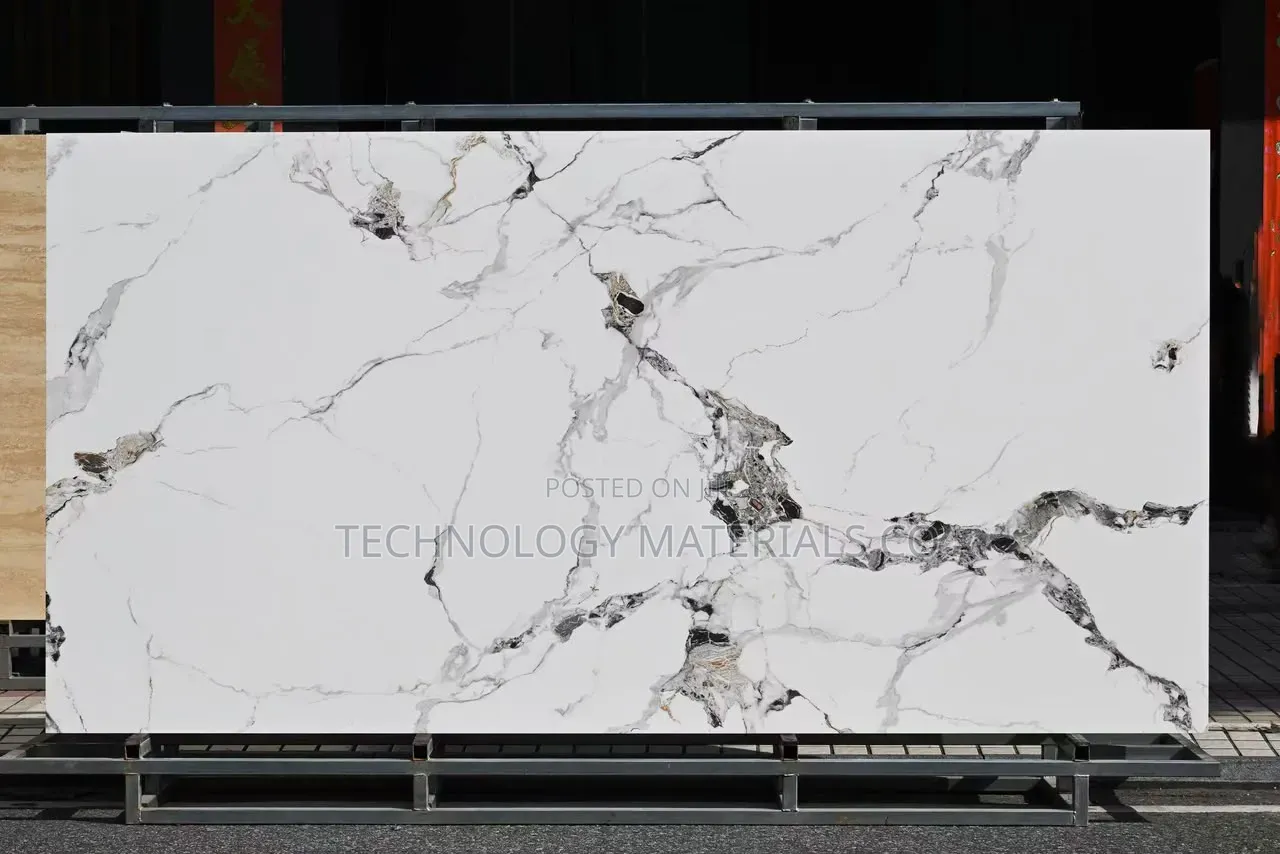 White Calacatta Sintered Stone Slab – Luxury Marble Look