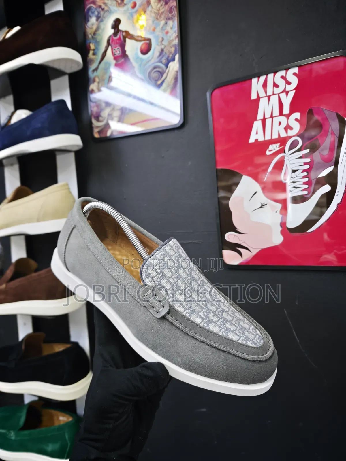 Grey Dior Slip on Suede Loafers