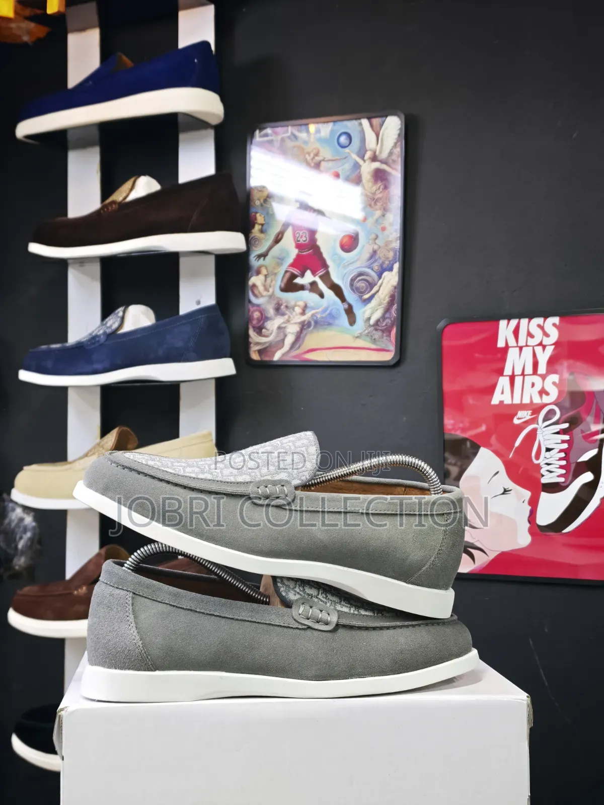 Grey Dior Slip on Suede Loafers