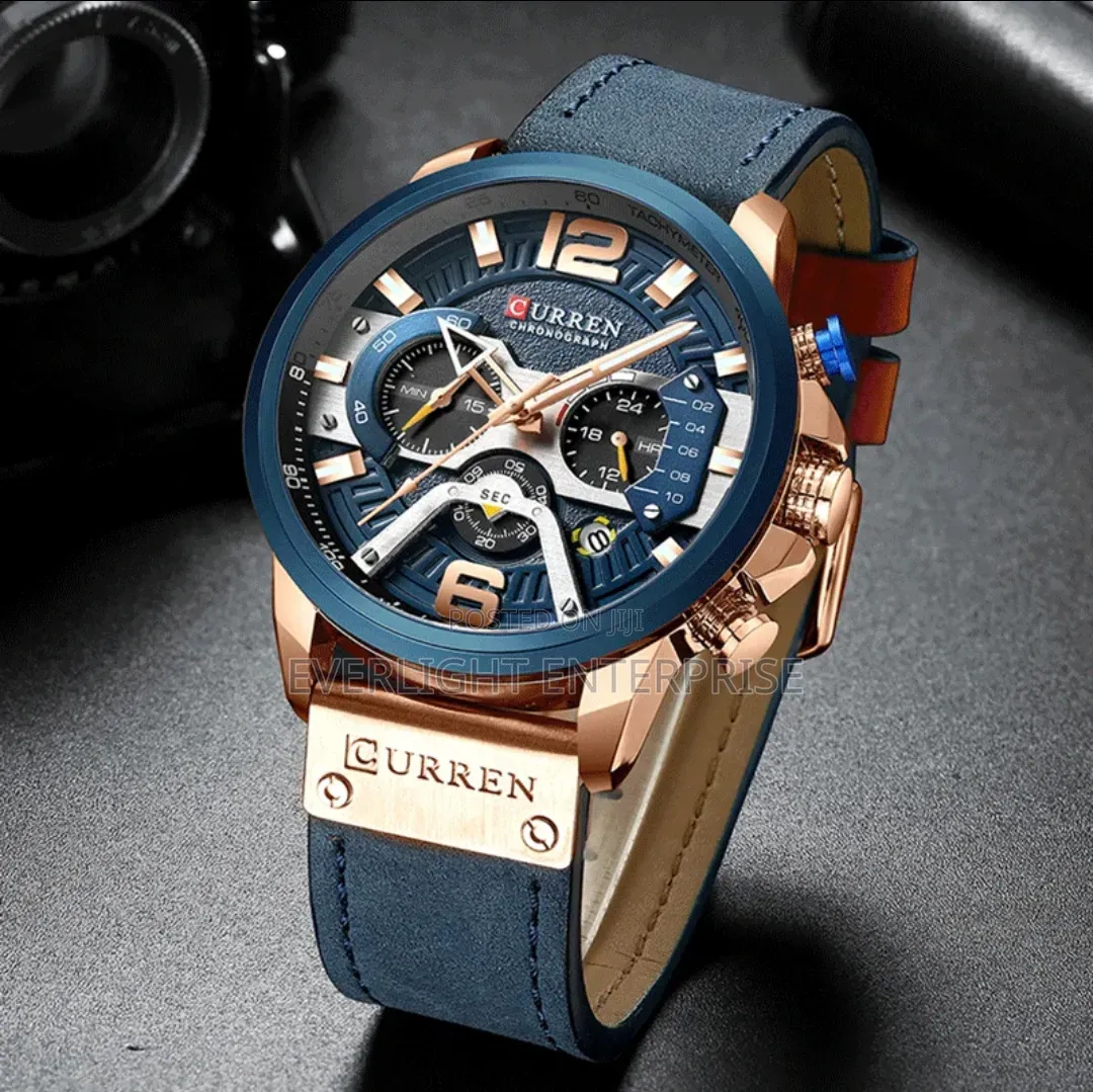 Leather Strap Curren Chronograph