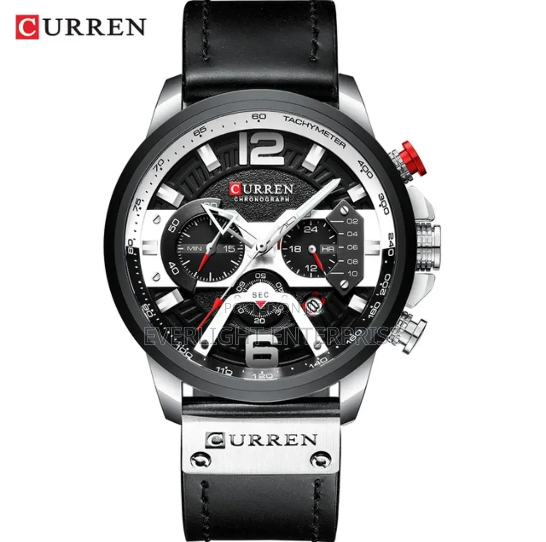 Leather Strap Curren Chronograph