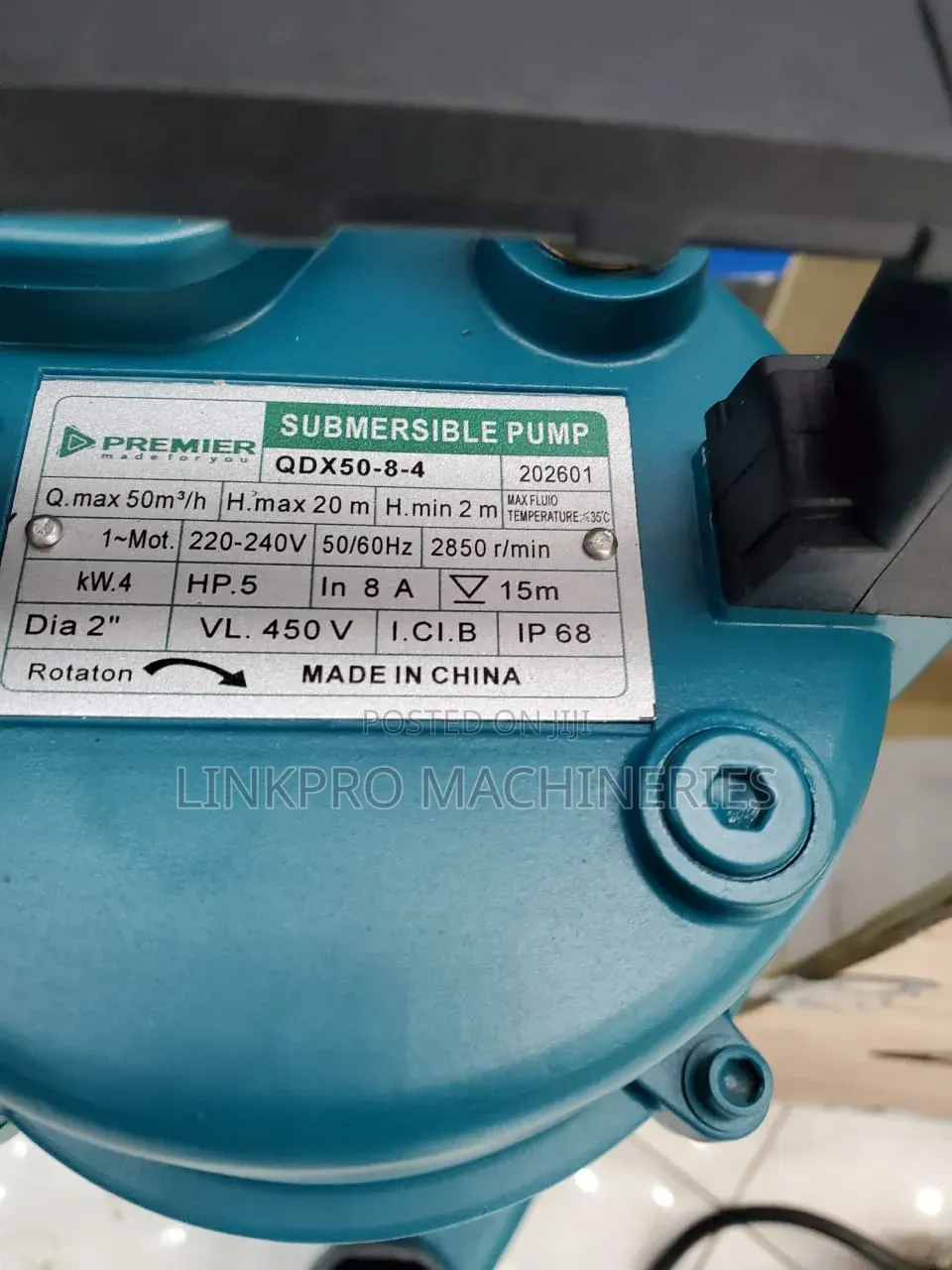 Premier 5hp QDX50 Submersible Pump