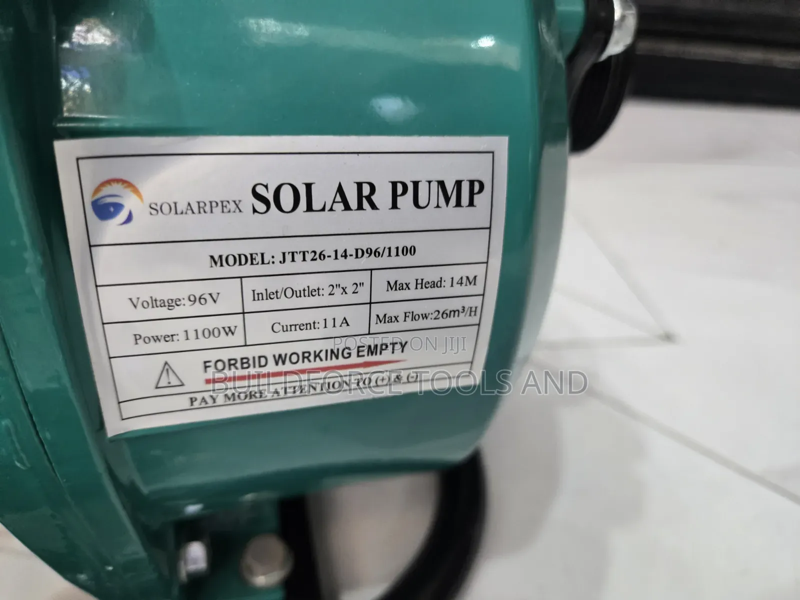 Solarpex 1100W 96V DC Surface Solar Water Pump JTT26-14-D96/1100