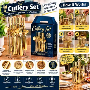 *24pc Gold Cutlery Set* Je