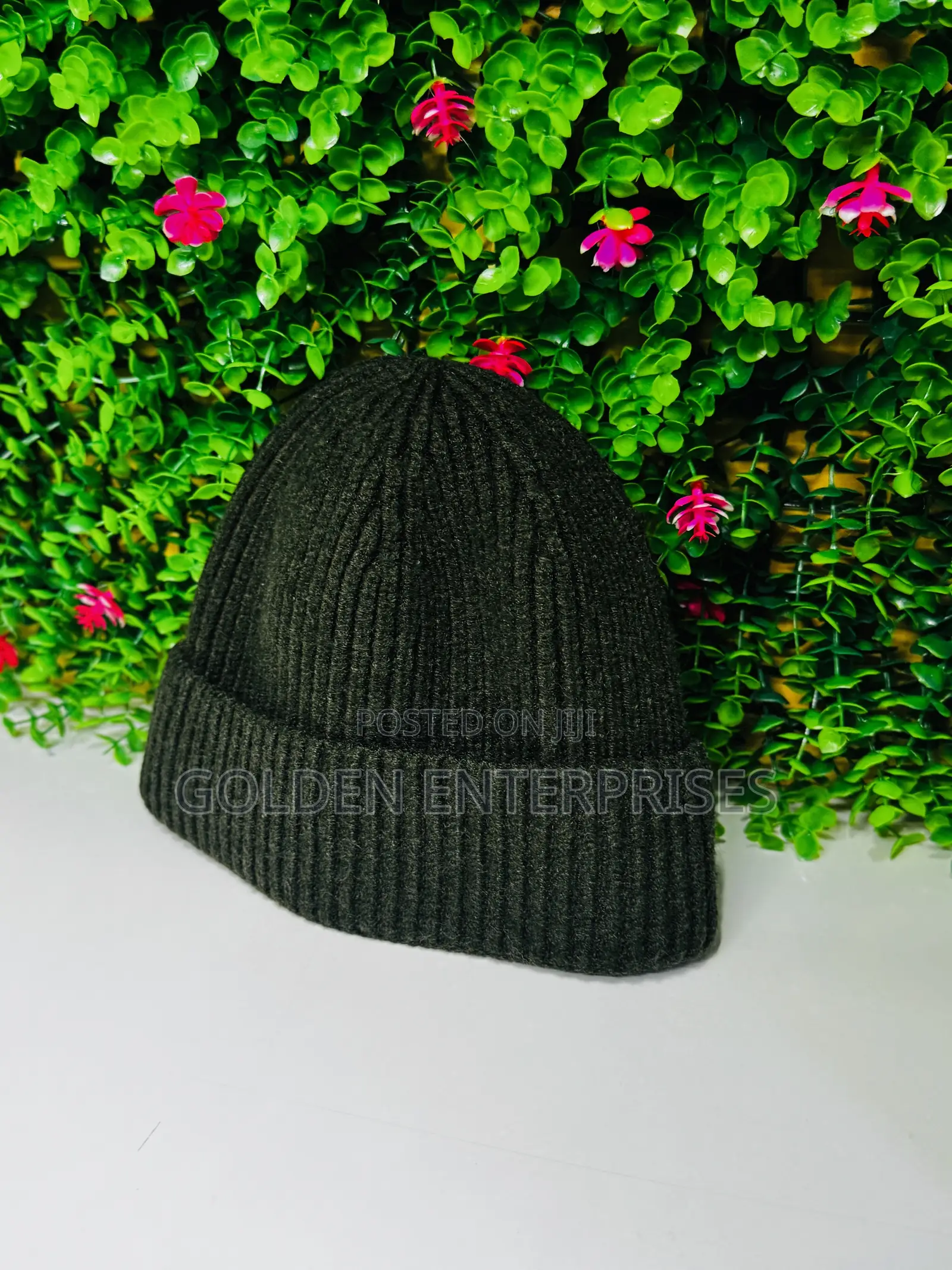Green Warm Winter Beanie for Men Women – Ribbed Knitted Casual Hat