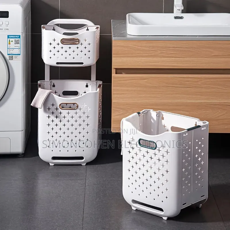 2-Tier Laundry Hamper With Wheels