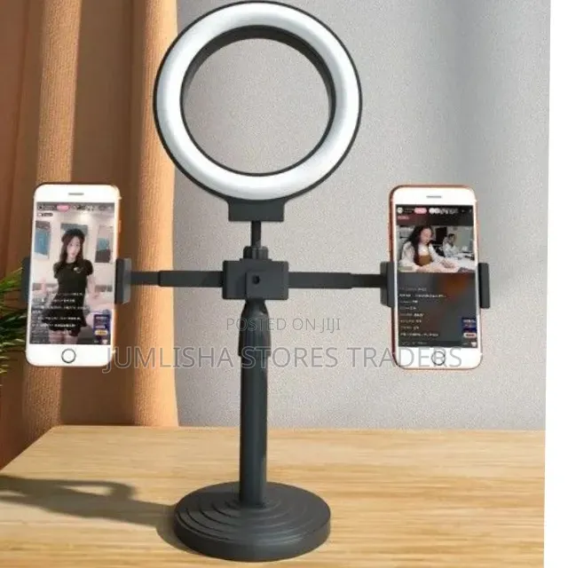 Double Stand Holder With 6 Inch Ringlight