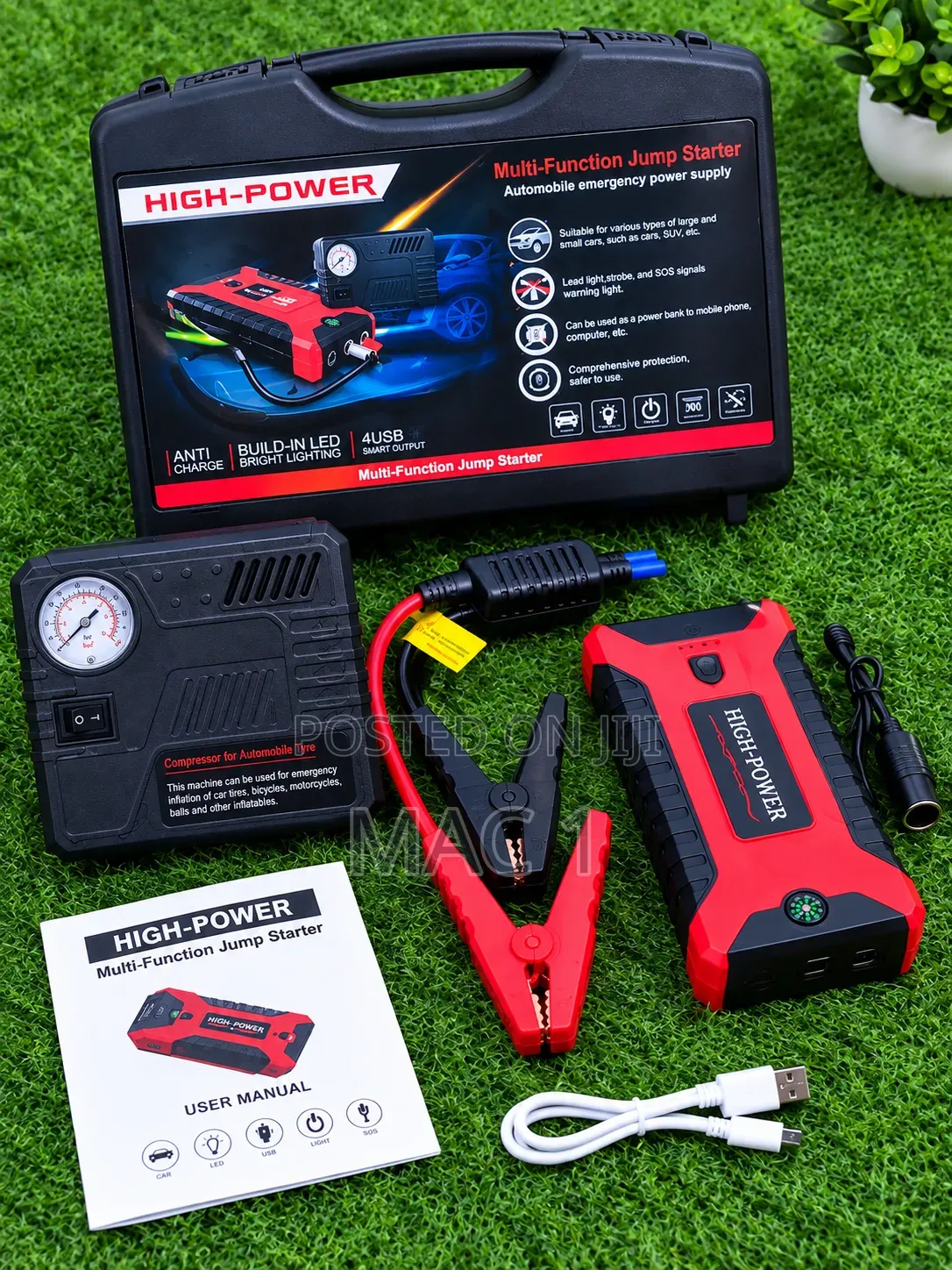High Power Car Jump Starter With Air Compressor