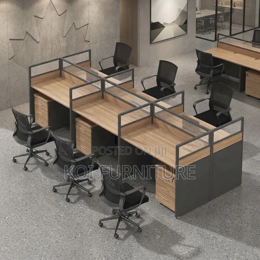 Office Workstation; Six Users MDF Modular Straight Office Workstation