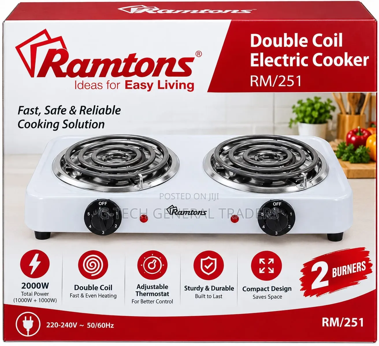Ramtons Double Coil Electric Cooker RM/251
