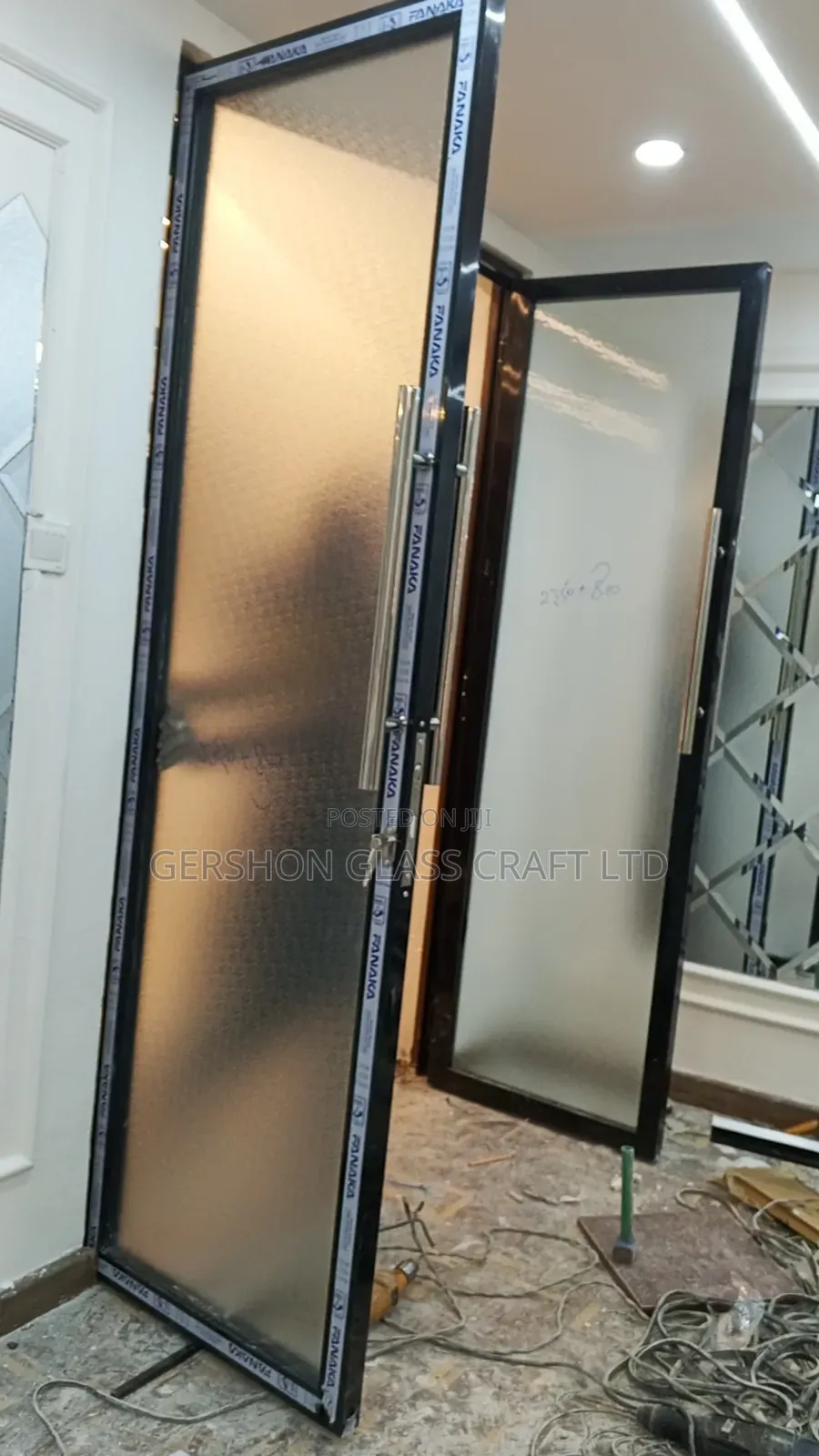 Opaque Glass Aluminium Double Door