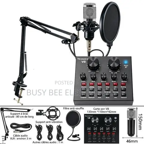 V8 Live Streaming Mic Kit – Bluetooth Noise Reduction Voice Changer