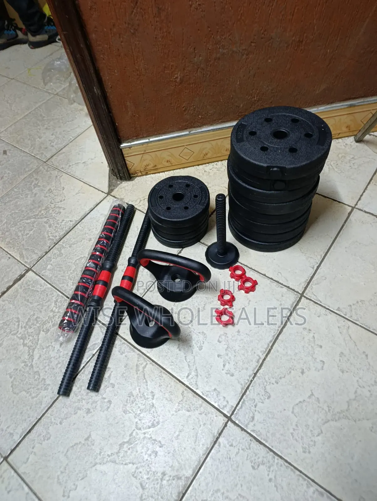 30kg 6in1 Adjustable Kettlebell With Barbell and Dumbbell Set
