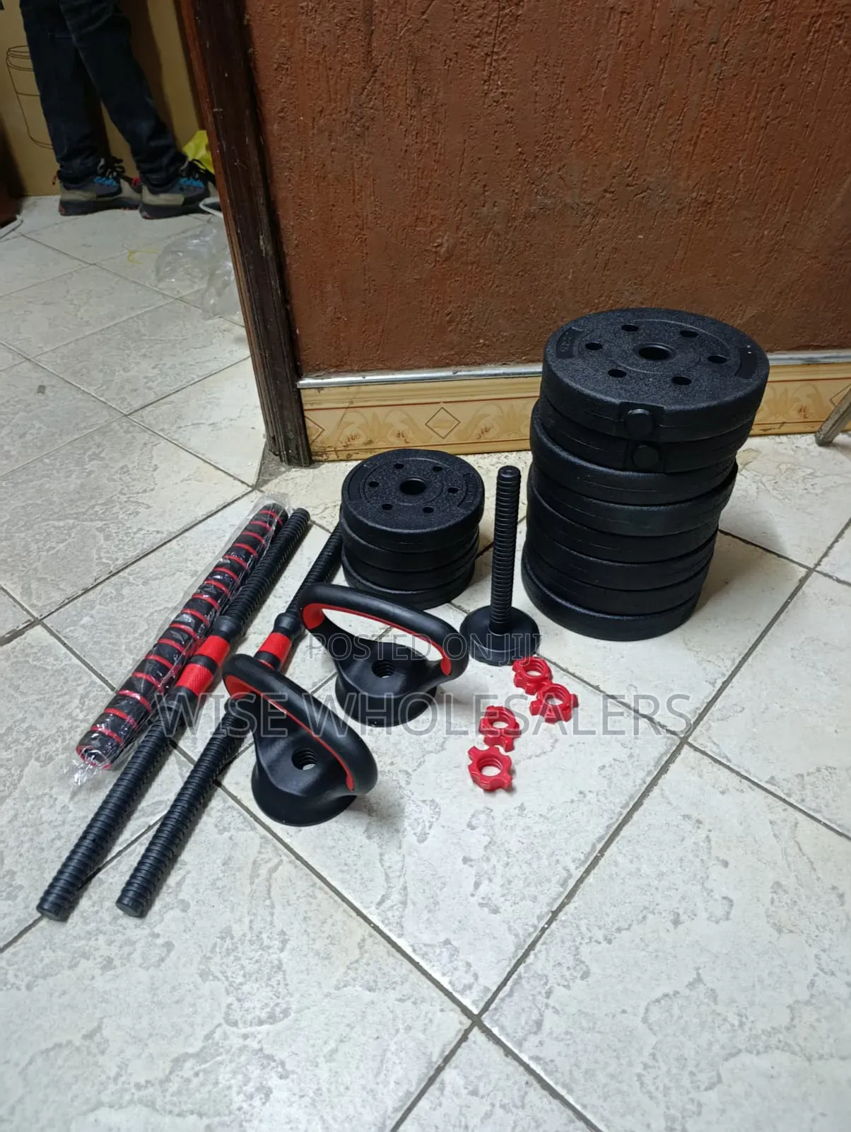 30kg 6in1 Adjustable Kettlebell With Barbell and Dumbbell Set