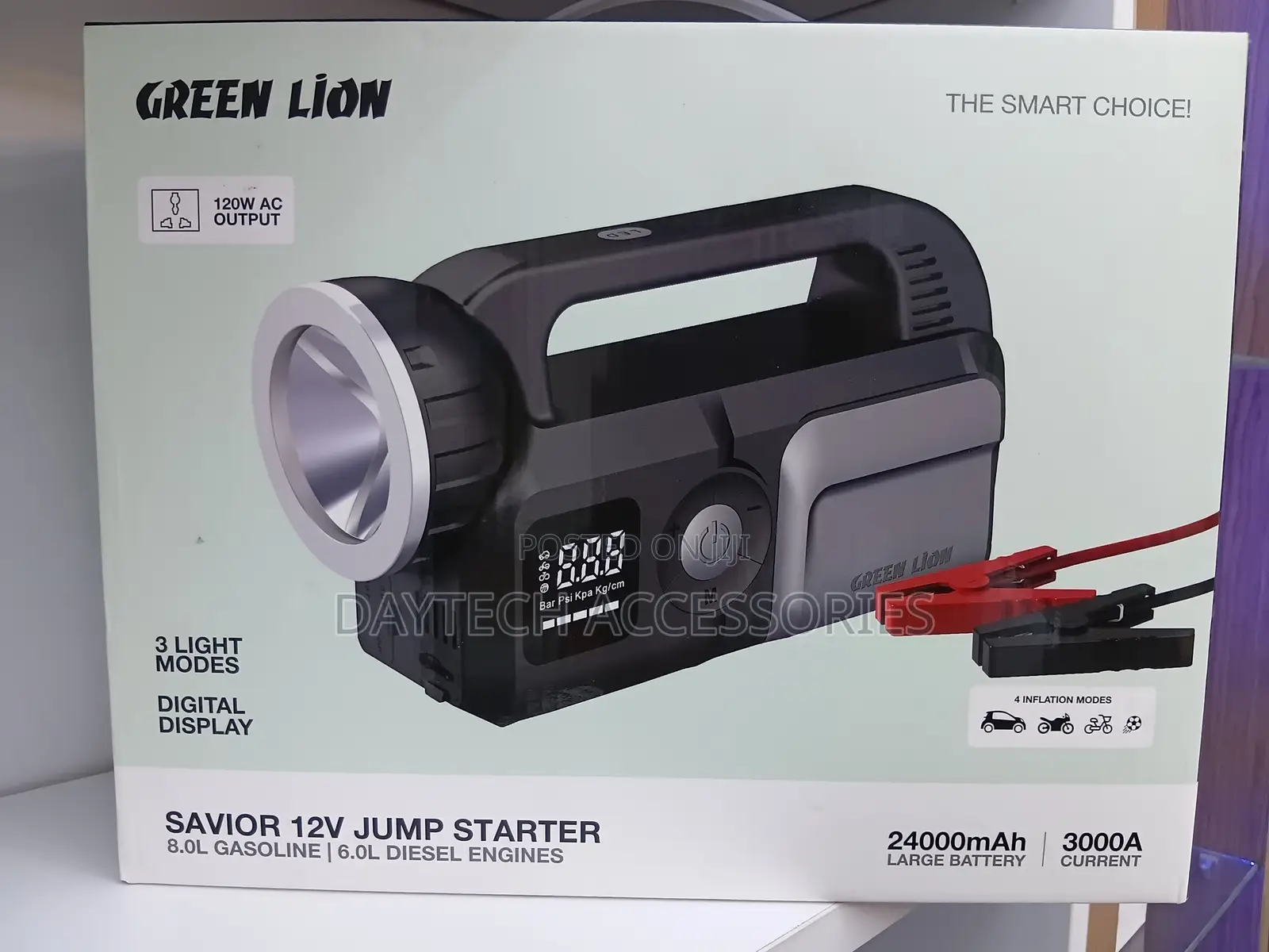 Green Lion Savior 12V Jump Starter 8L Gasoline 6L Diesel Engines