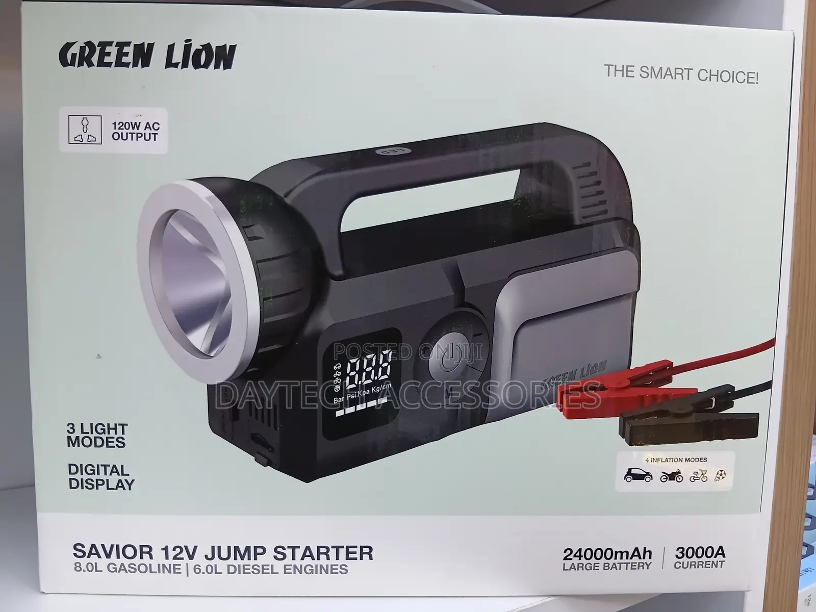 Green Lion Savior 12V Jump Starter 8L Gasoline 6L Diesel Engines