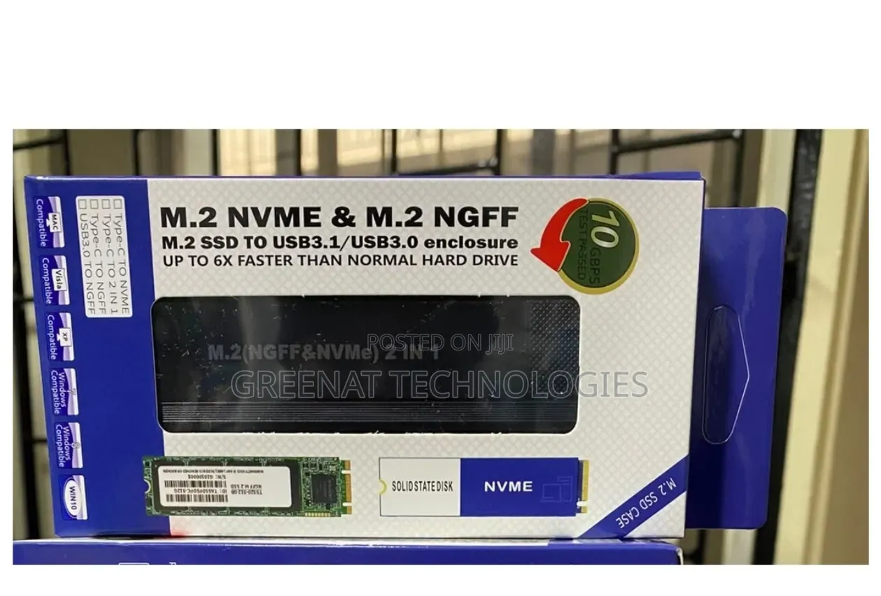 NVMe 2 IN 1 SSD Enclosure M.2 to USB 3.1/3.0 10Gbps Up to 6X Faster