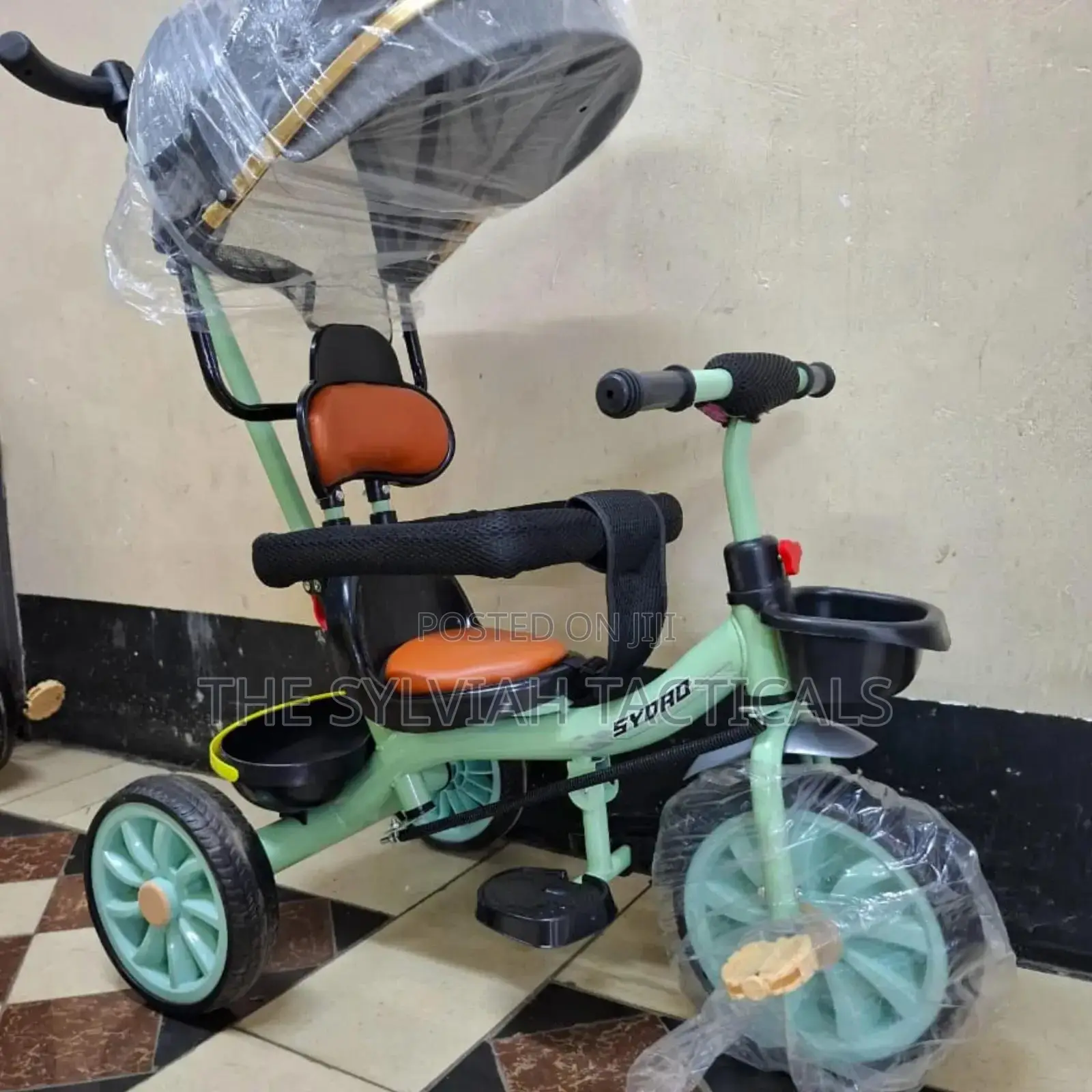 Tricycle With Canopy Musical Leather Protective Bar