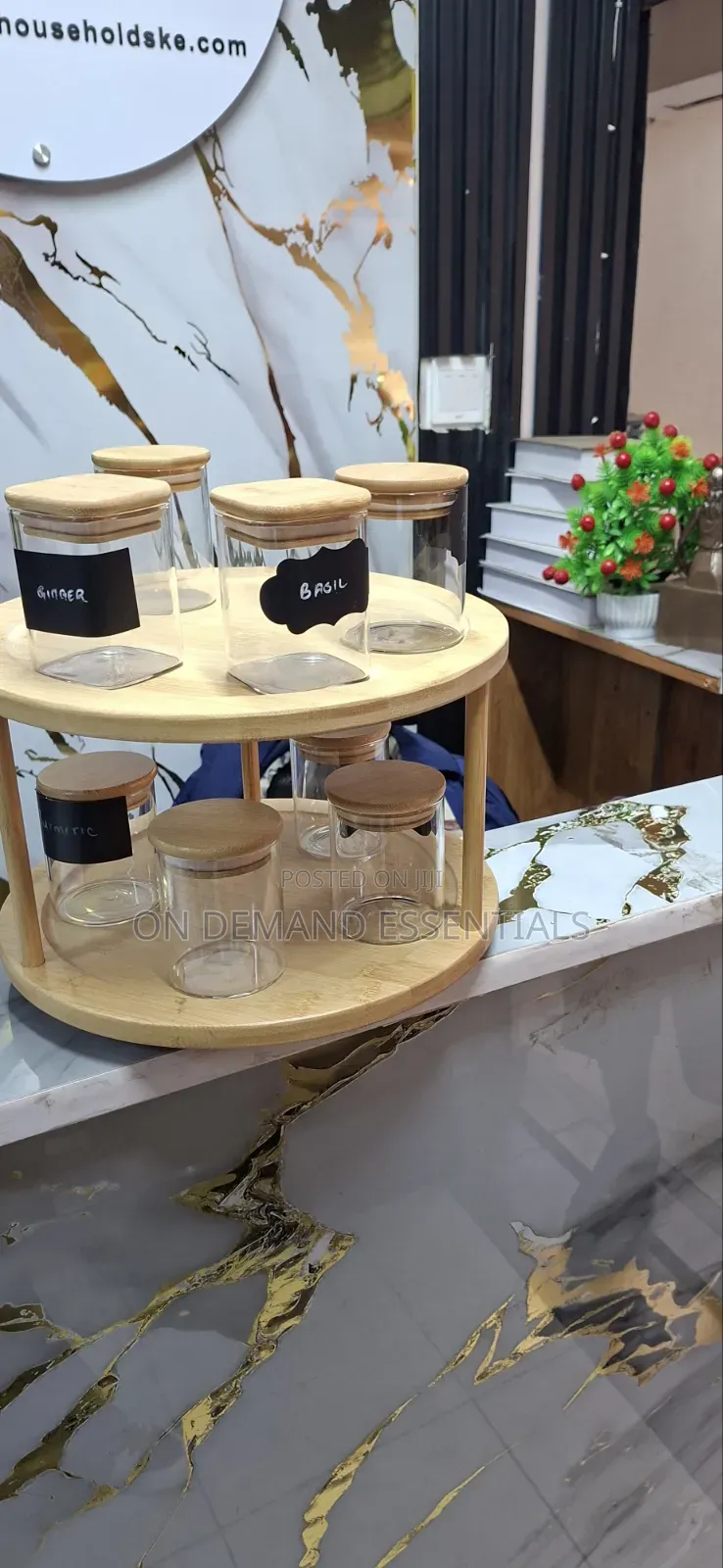 Bamboo Rotating Spice Rack/Lazy Susan