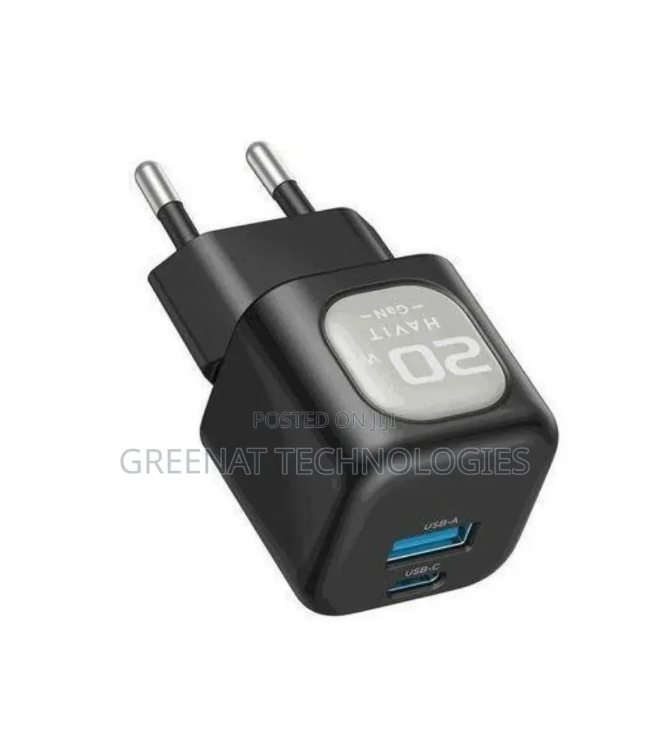 Havit UC220 20W GaN Travel Fast Charger USB-A 18W + Type-C PD20W