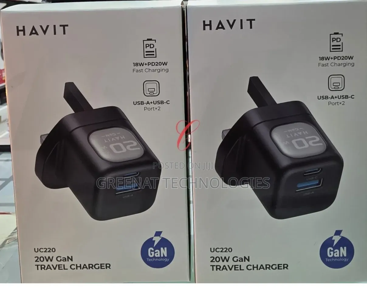 Havit UC220 20W GaN Travel Fast Charger USB-A 18W + Type-C PD20W