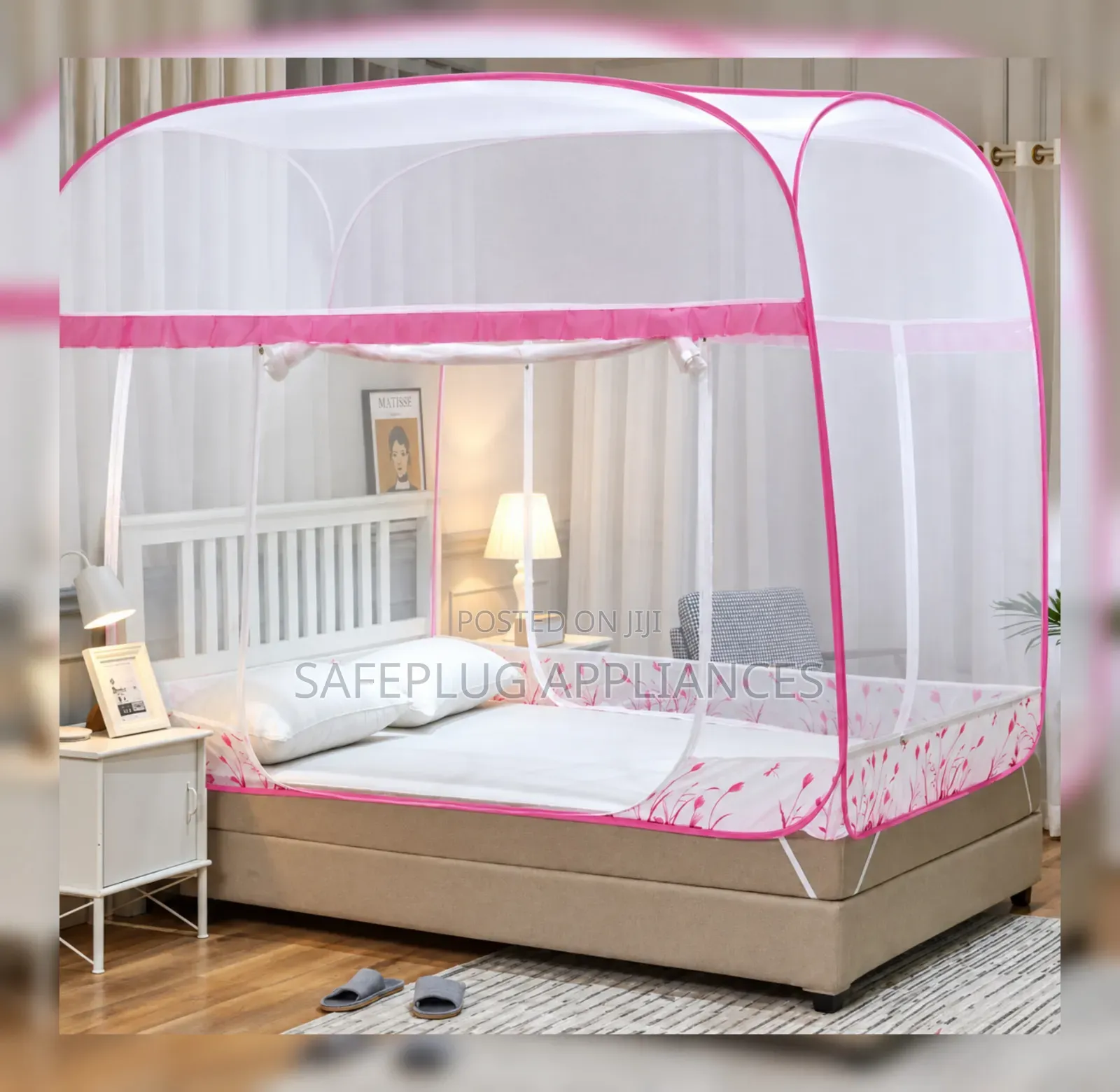Portable Mosquito Net With Fiberglass Frame & Zipper