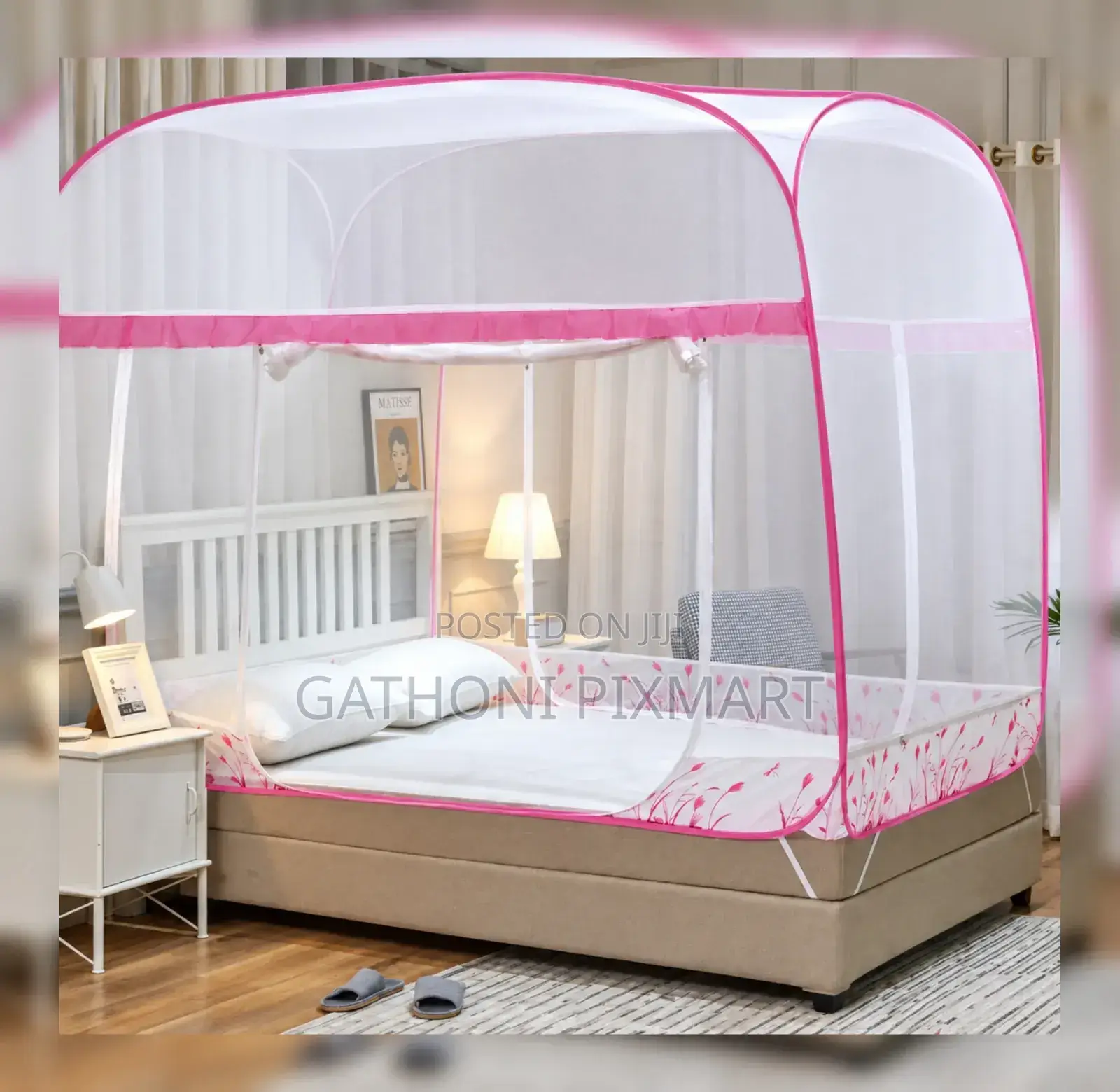 Portable Mosquito Net With Fiberglass Frame & Zipper