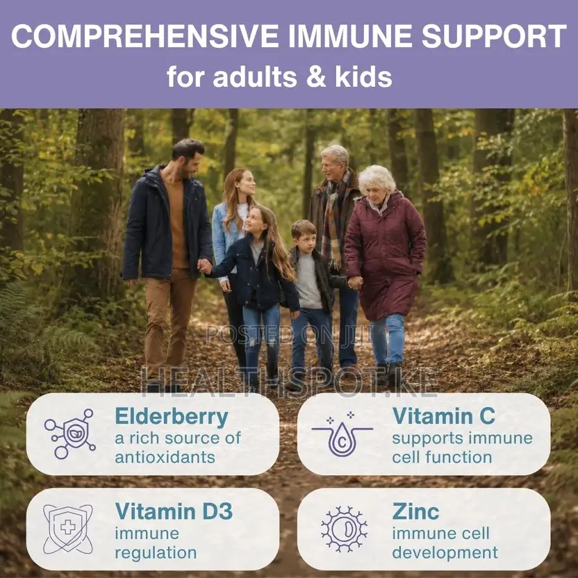 Igennus Elderberry Immune Gummies, Kids 4+, C, D3 & Zinc, 90