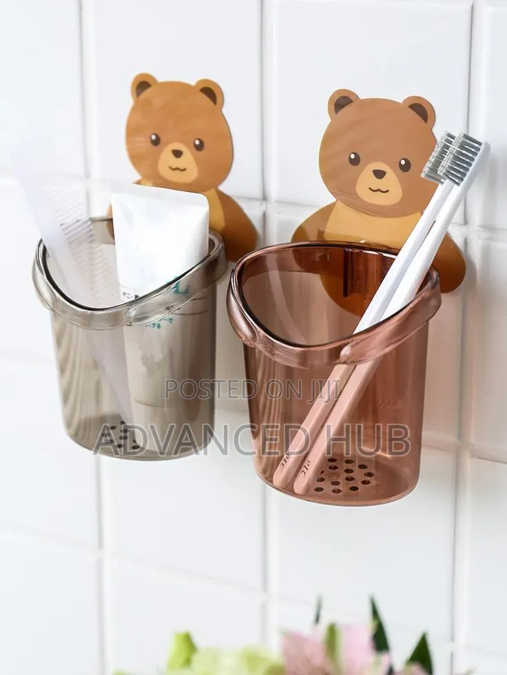 Cute Teddy Wall Mounted Toothbrush Holder