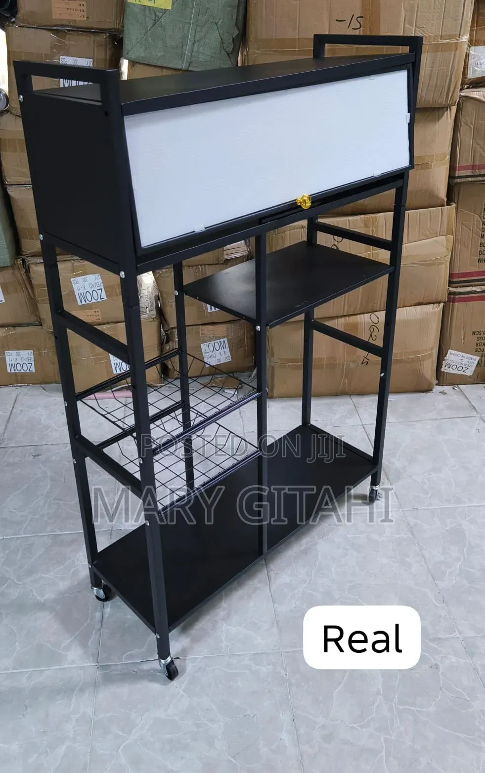 5 Layer Close Cabinet Trolley Rack Size 80x29x125cm