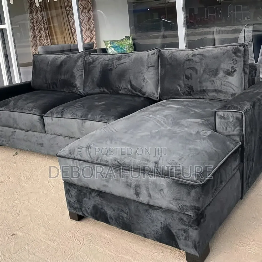 Modern Velvet L-Shape Corner Sofa Set With Chaise