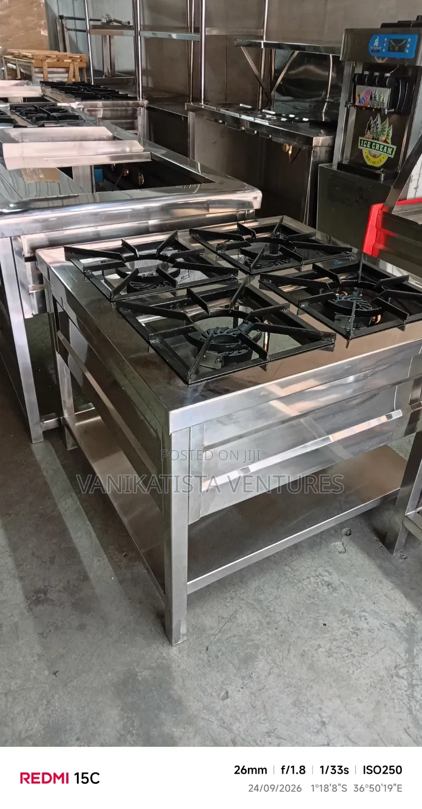 Stainless Steel 4 Burner Gas Cooker
