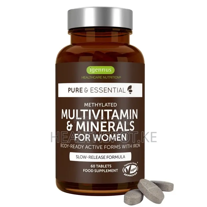 Igennus Methylated Women's Multivitamin With Iron, 60 Vegan Tablets