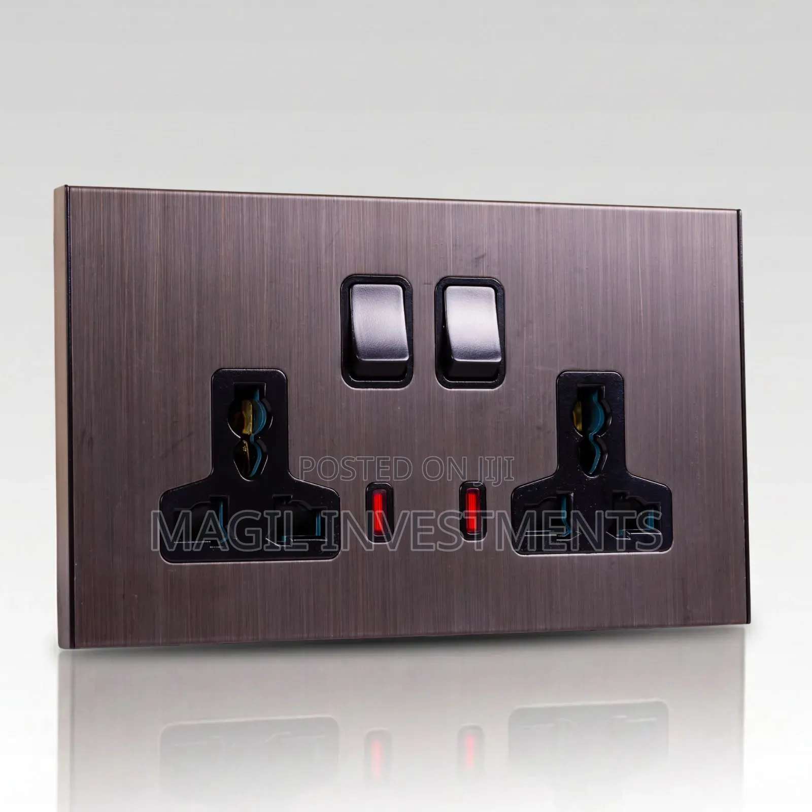 Twin Socket Wooden Glossy With USB