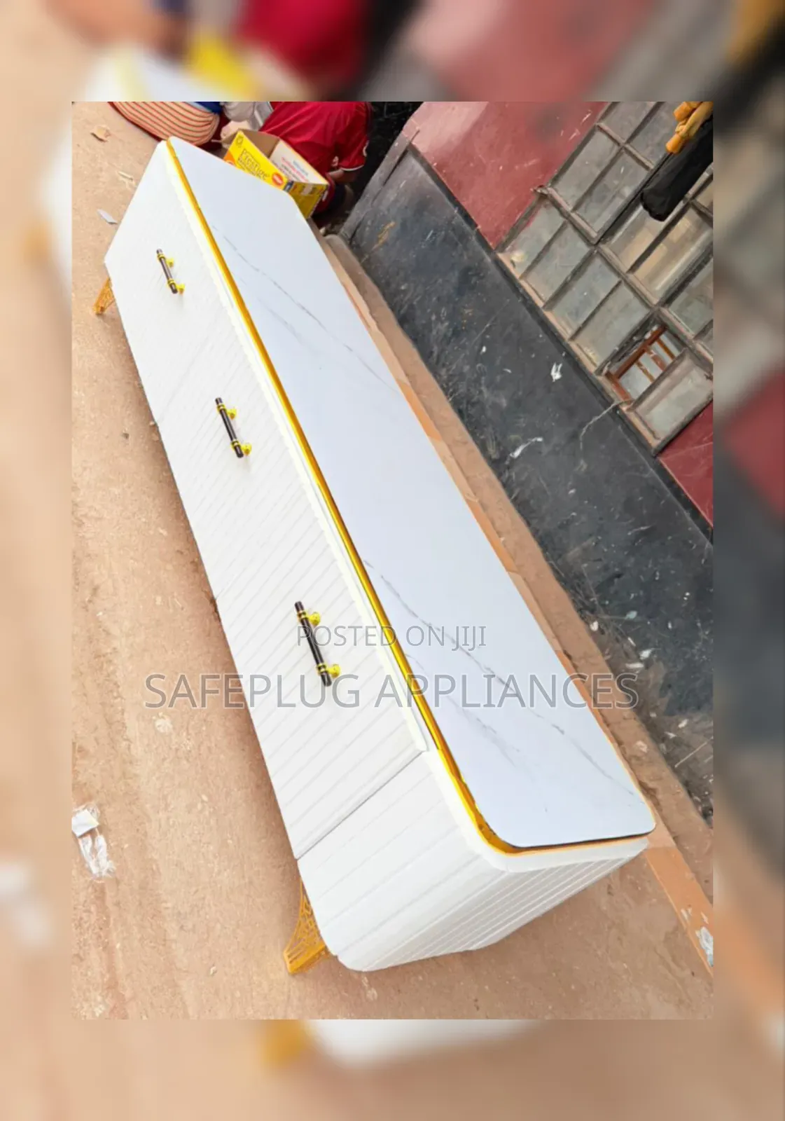 Modern Executive TV Stand With Stylish Marble Finish