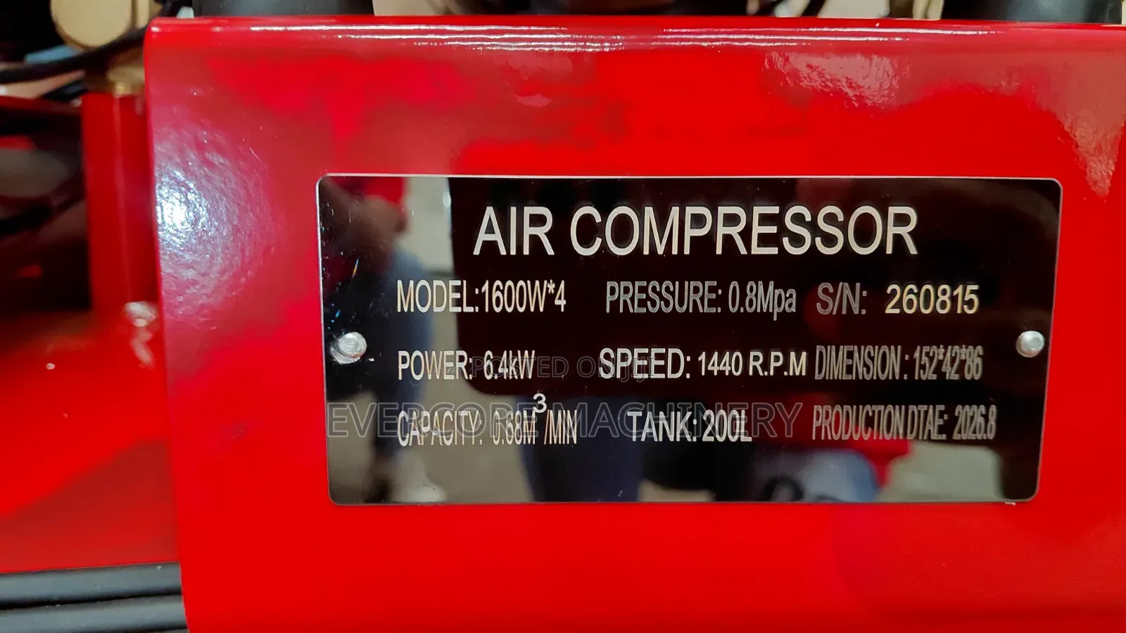 Commercial Electric Silent Air Compressor 200l Capacity.