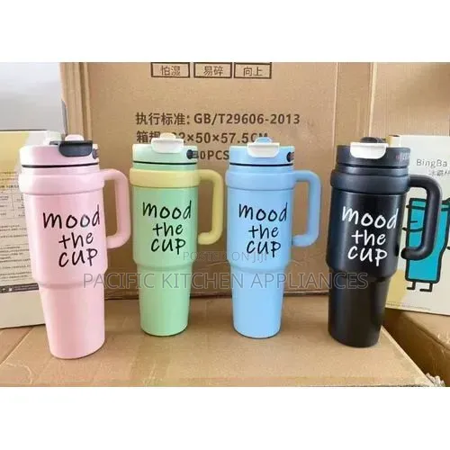 Mood the Cup, Stanley Mug Tumbler With Handle and Straw Lid,