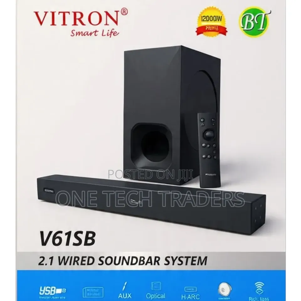 Vitron V61SB 2.1 Soundbar 12000W PMPO – Bluetooth