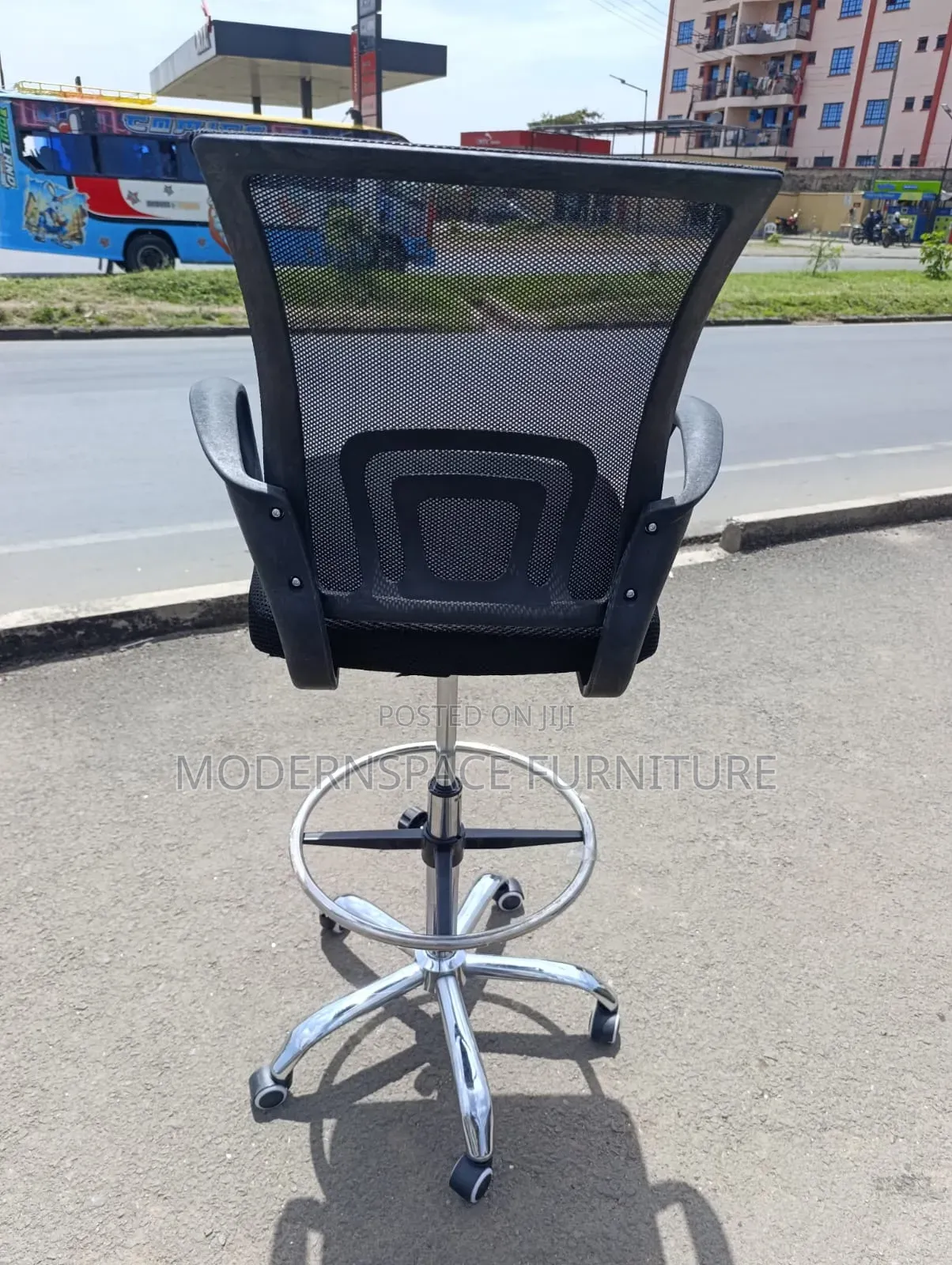 Counter Height Mesh Office Chair -With Footrest