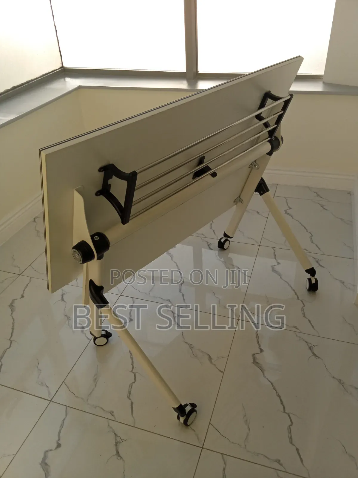 Elegant New White Training Table 1.2 MTRS With Office Chair