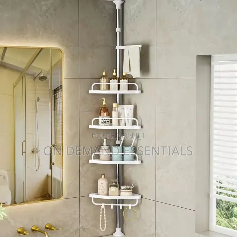 4 Tier Adjustable Telescopic Multi-Corner Shelf Organiser