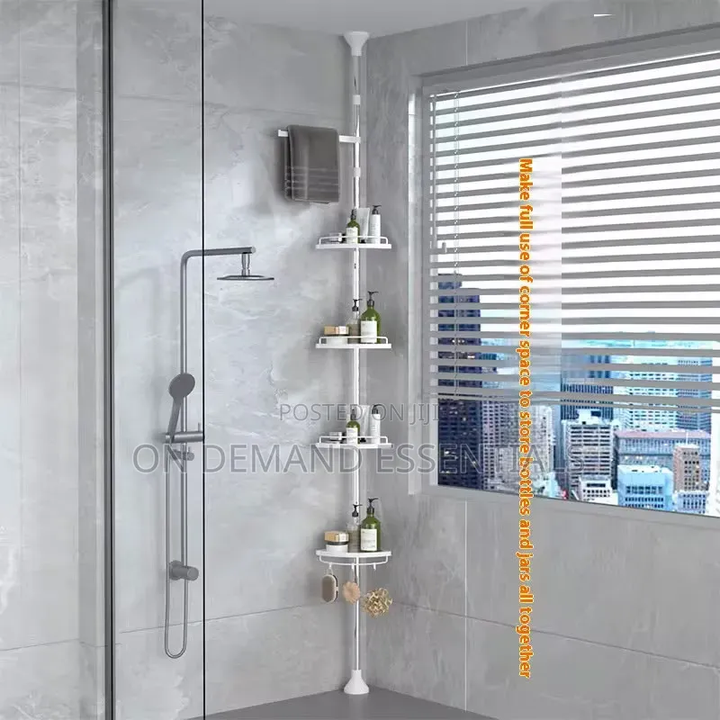 4 Tier Adjustable Telescopic Multi-Corner Shelf Organiser