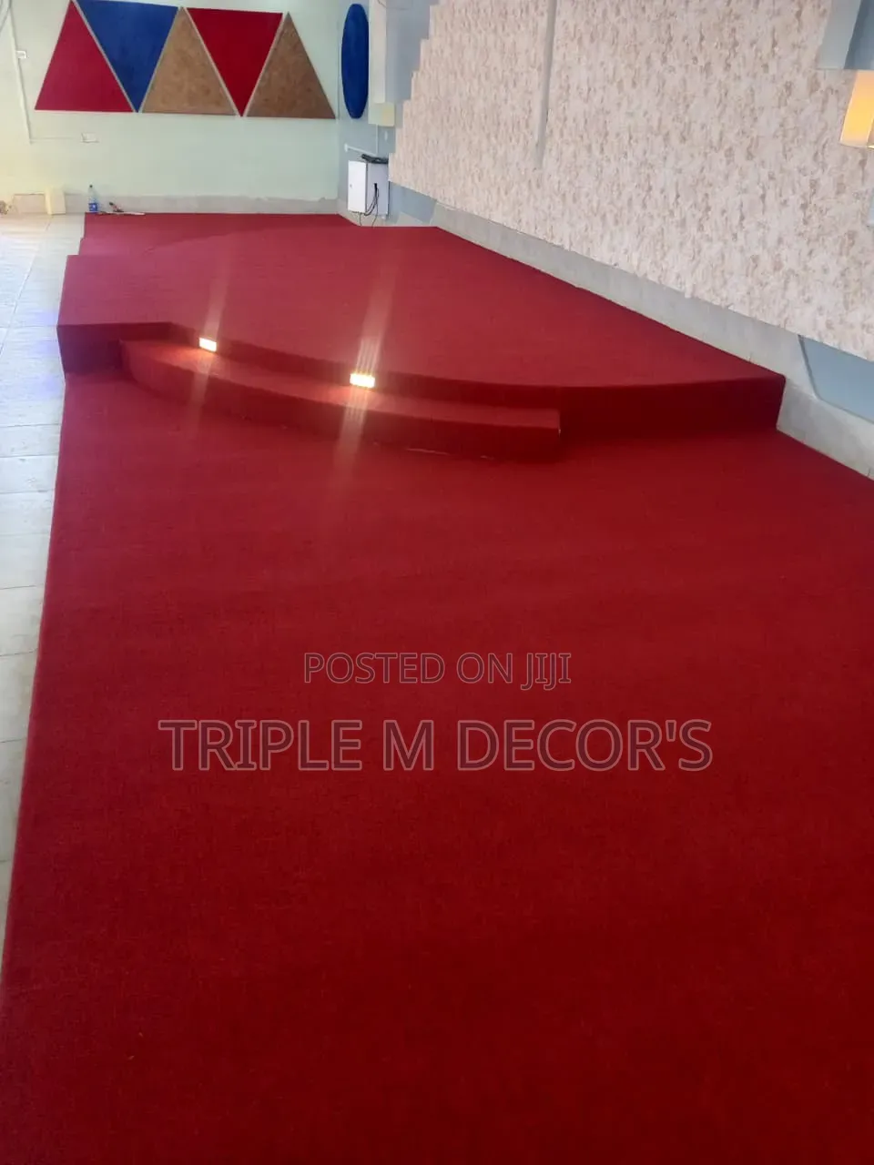 Long Life Red 4mm Delta Wall to Wall Carpet for High-Traffic Pulpits