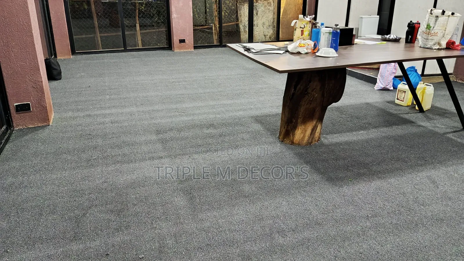 Grey Commercial 4mm Polypropylene Carpet for Church Pulpit Step