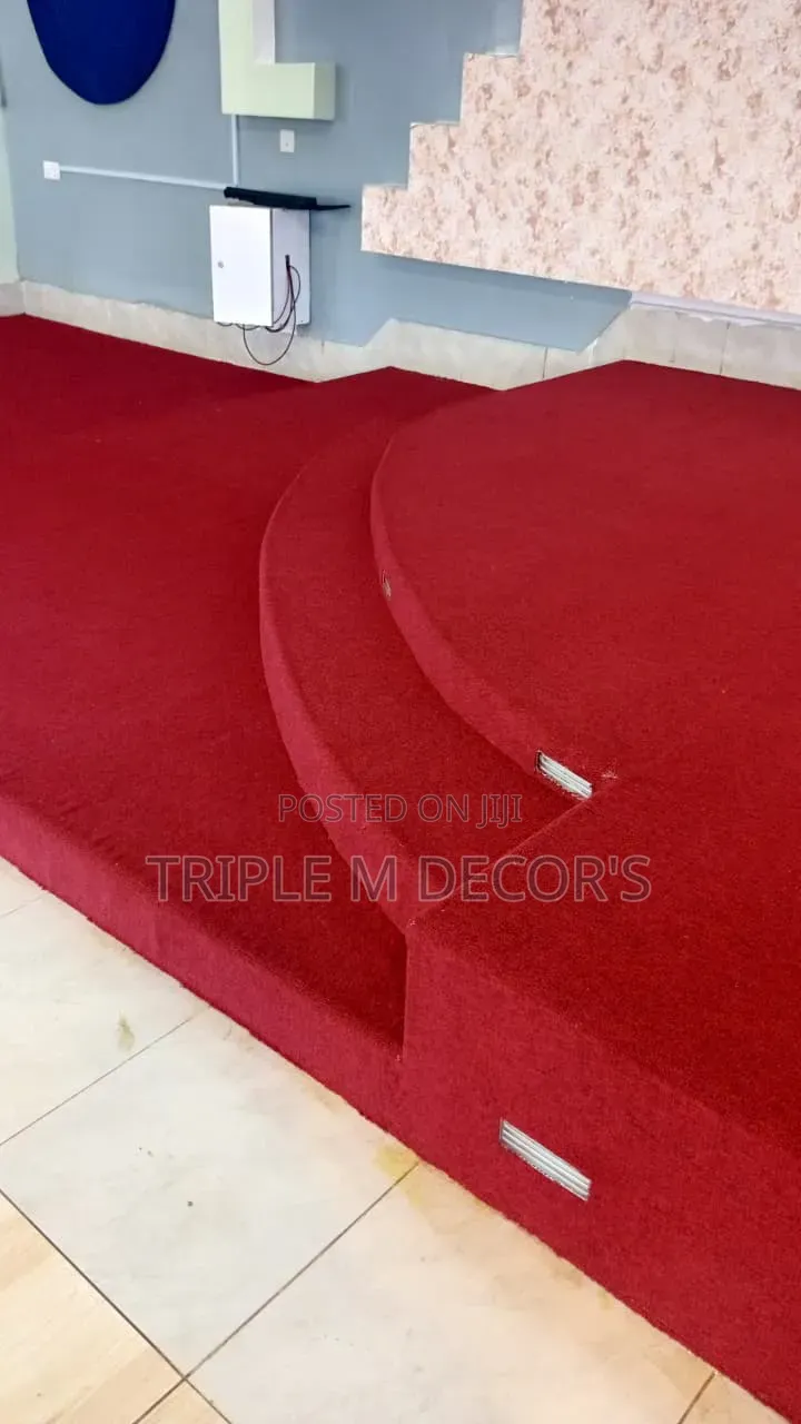 Red 4mm High-Density Wall to Wall Carpet for Church Pulpit & Stage