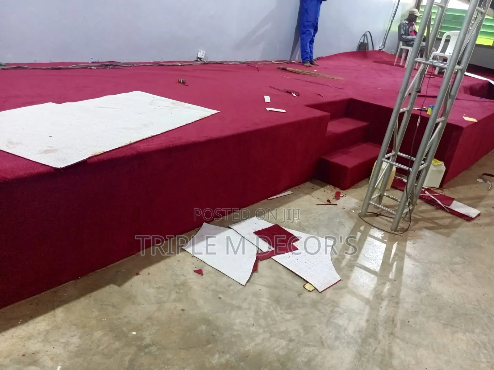 Reverent & Durable 8mm Maroon Carpet for Church Sanctuary Pulpit
